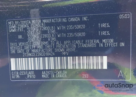 2024 Lexus Nx 350H Luxury z USA, uszkodzony, nr VIN 2T2HKCEZ2RC018424